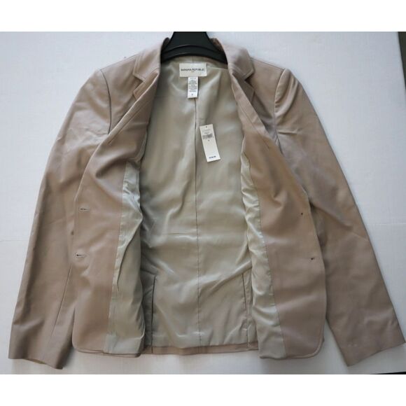 Banana Republic 802817 Women's Sz 12 Beige Stretch Cotton Blend Blazer - Picture 9 of 9